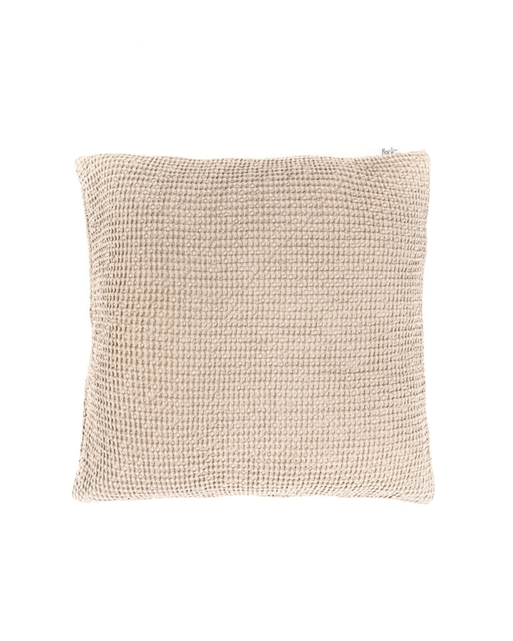 Waffle throw pillow cover in Beige - MagicLinen
