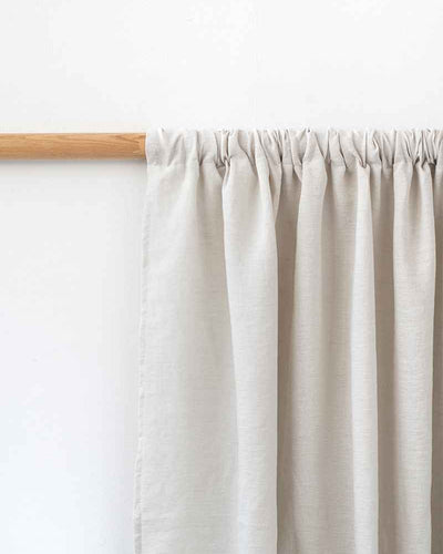 Rod pocket linen curtain panel (1 pcs) in Ivory - MagicLinen