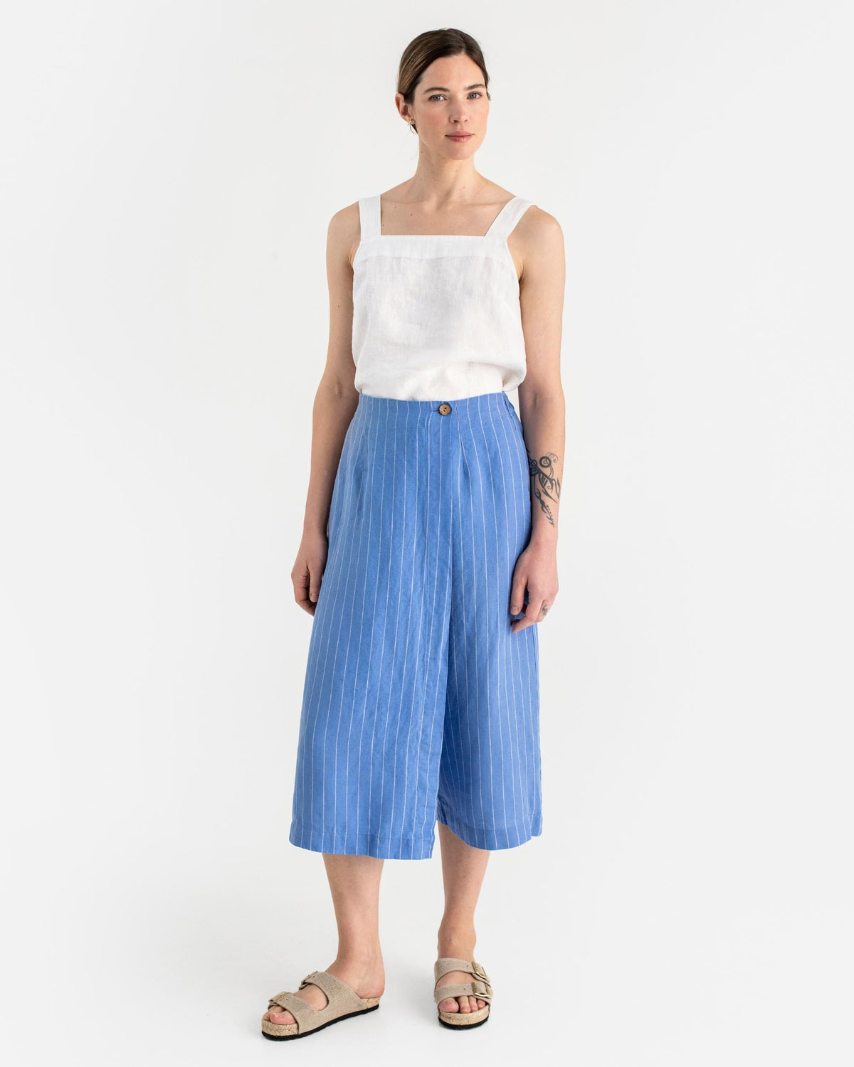 Linen culotte pants BUSAN stripes