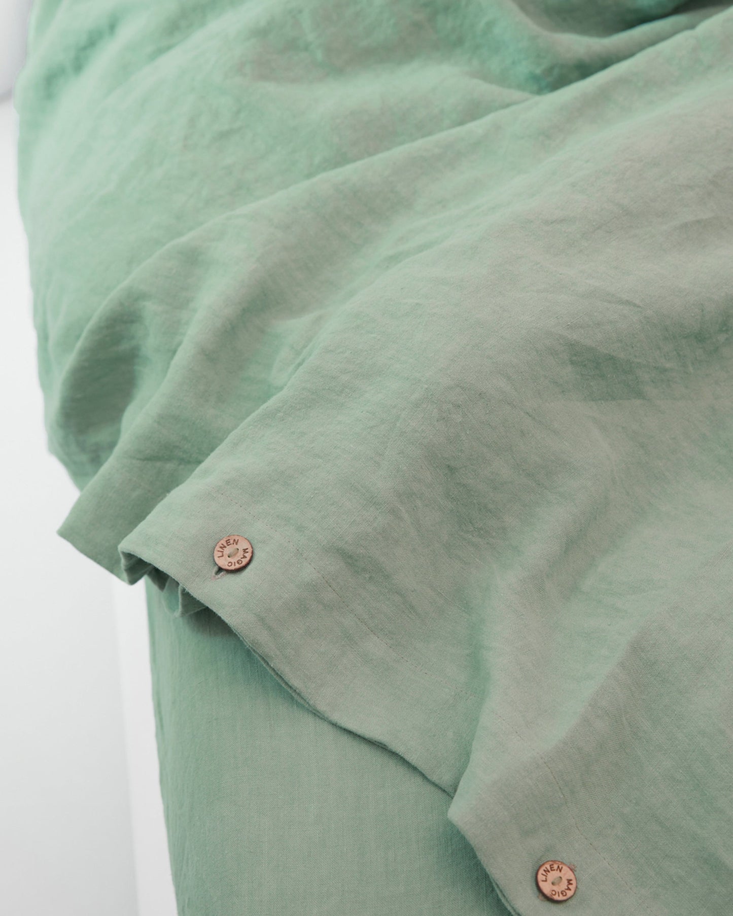 Custom size Matcha green linen duvet cover - MagicLinen