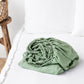 Custom size Matcha green linen fitted sheet - MagicLinen