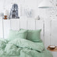 Custom size Matcha green linen fitted sheet - MagicLinen