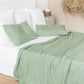 Custom size Matcha green linen flat sheet - MagicLinen