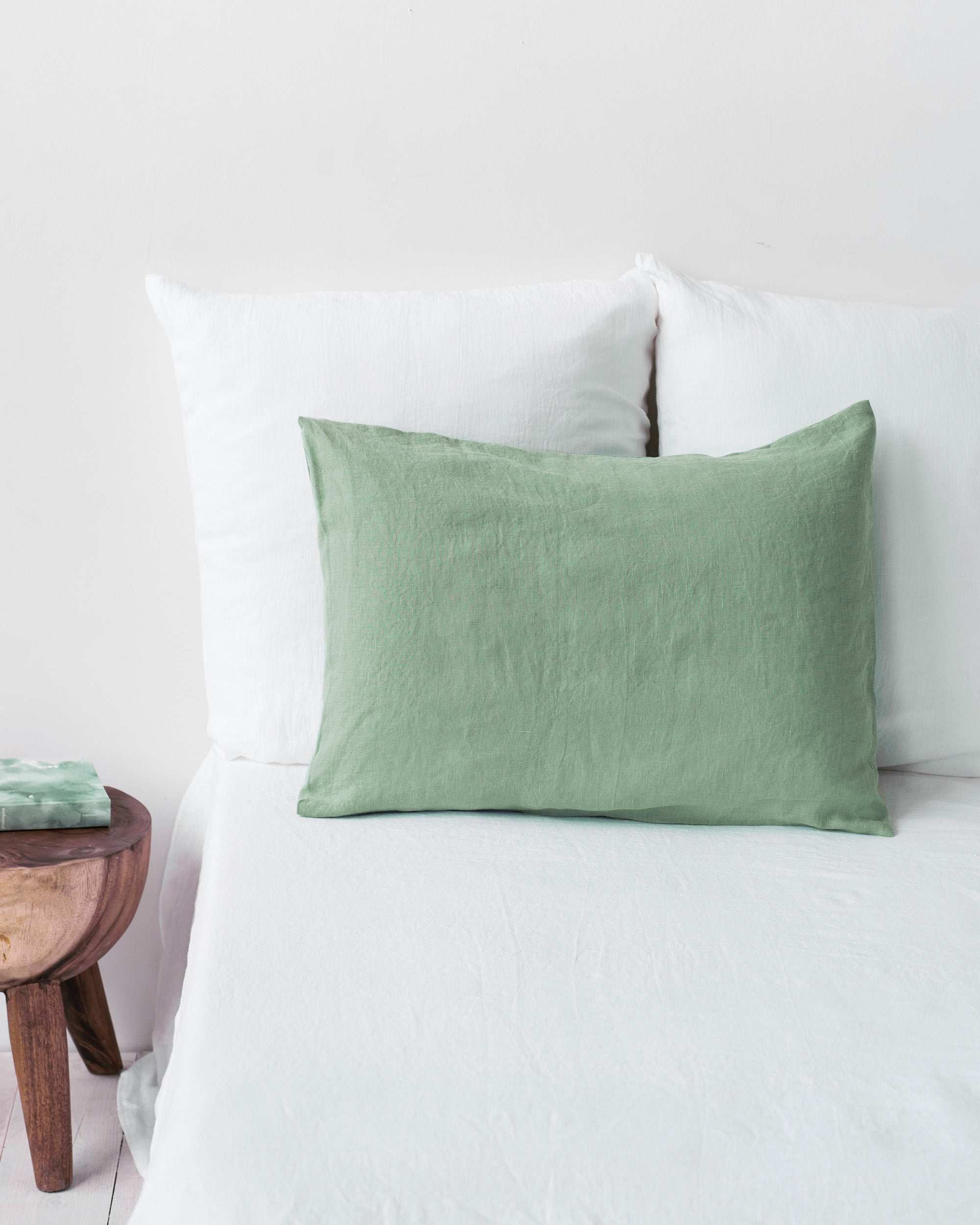 Matcha Green Linen Pillow Cover | MagicLinen