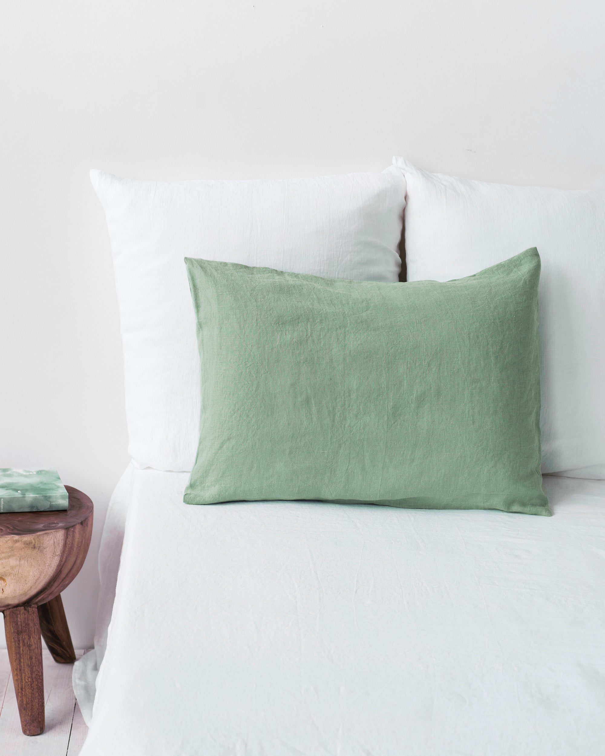 Matcha linen pillowcase