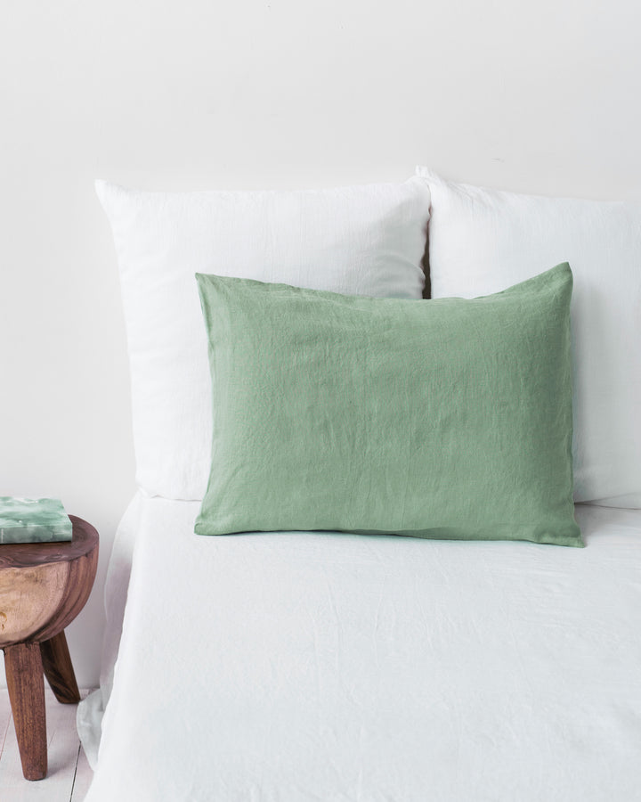 Matcha green linen pillowcase - MagicLinen