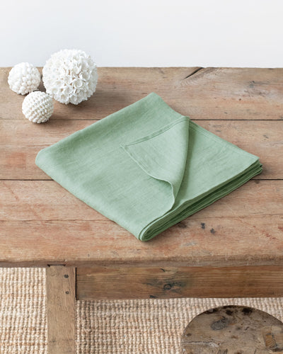 Matcha green linen tablecloth - MagicLinen