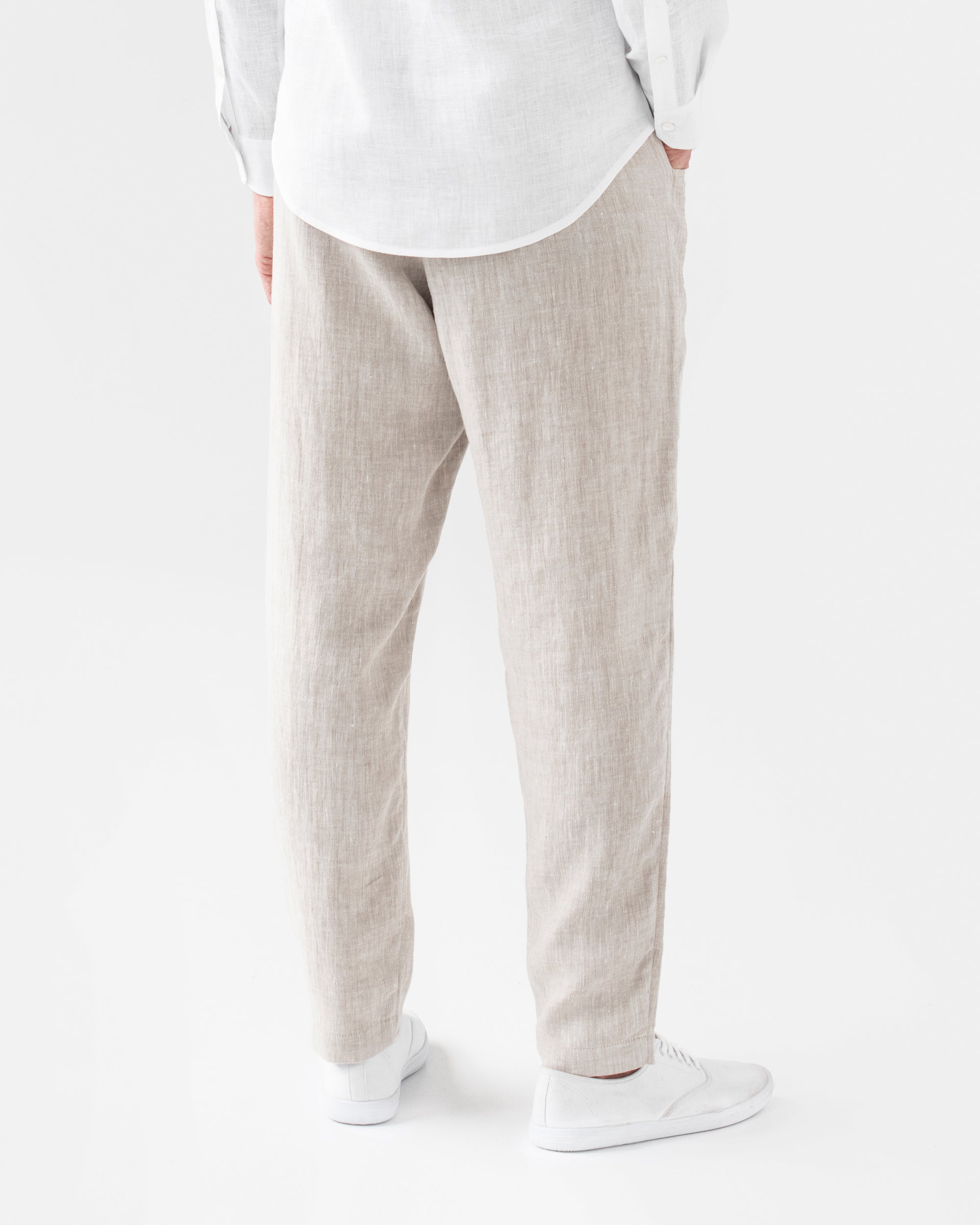 Men's Linen Pants TRUCKEE in Natural Melange | MagicLinen