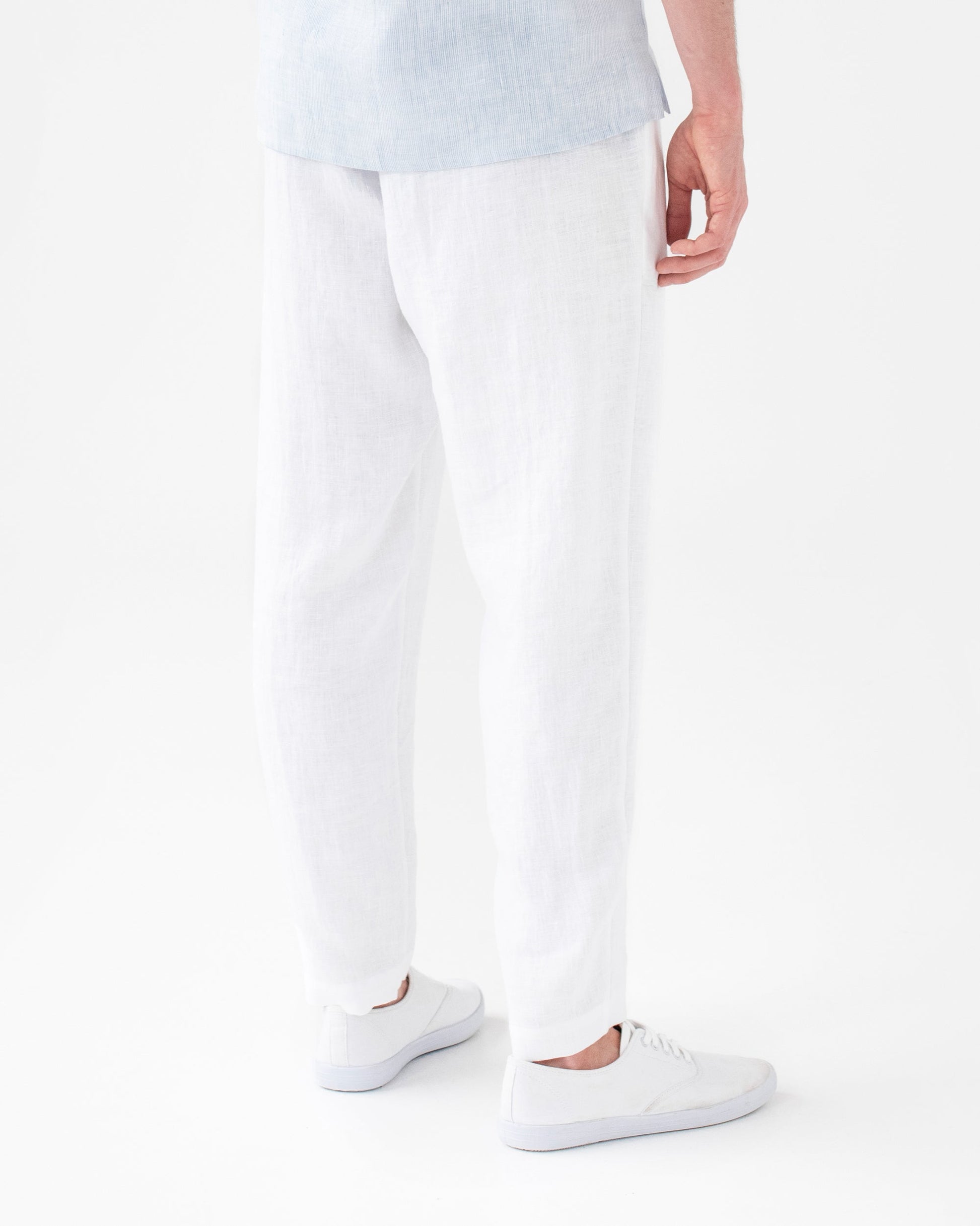 Men's Linen Pants TRUCKEE in White | MagicLinen XXL Men's Linen Pants TRUCKEE in White | MagicLinen XXL