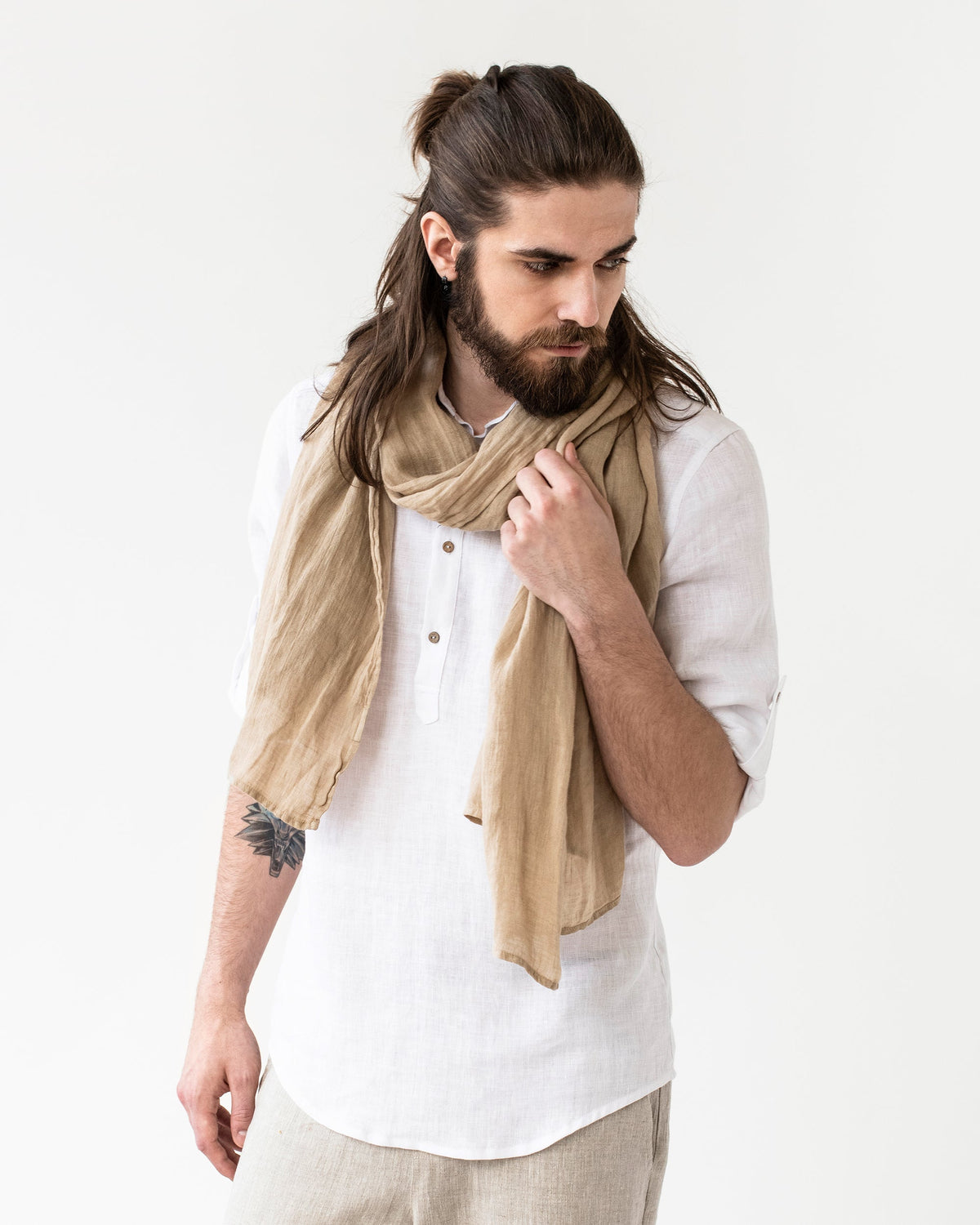 linen scarf Cappuccino