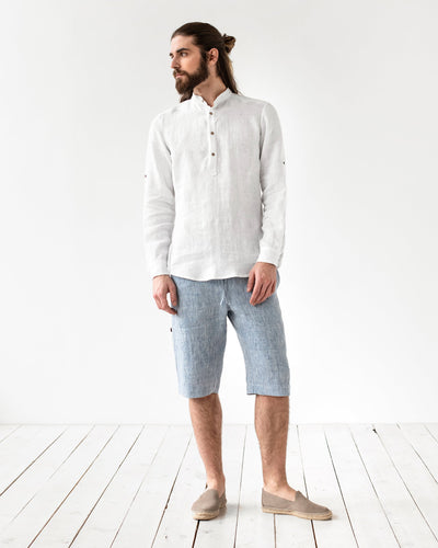 Men's linen shorts CAPO in White - MagicLinen