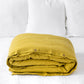 Custom size Moss yellow linen duvet cover - MagicLinen