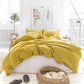 Custom size Moss yellow linen duvet cover - MagicLinen