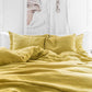 Custom size Moss yellow linen duvet cover - MagicLinen