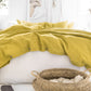 Custom size Moss yellow linen duvet cover - MagicLinen