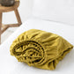 Custom size Moss yellow linen fitted sheet - MagicLinen