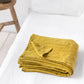 Custom size Moss yellow linen flat sheet - MagicLinen