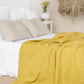 Custom size Moss yellow linen flat sheet - MagicLinen