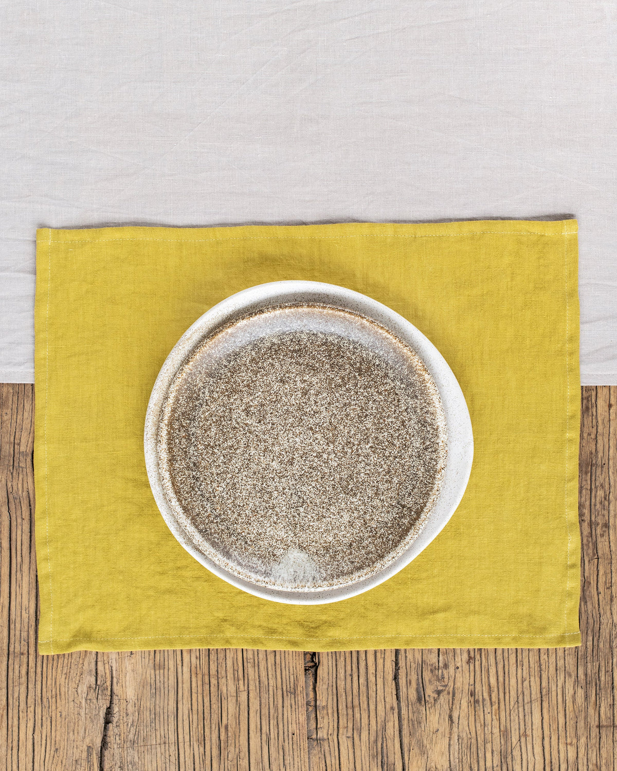 Moss linen placemat set 2