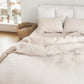 Custom size Natural gingham linen duvet cover - MagicLinen
