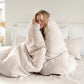Custom size Natural gingham linen duvet cover - MagicLinen