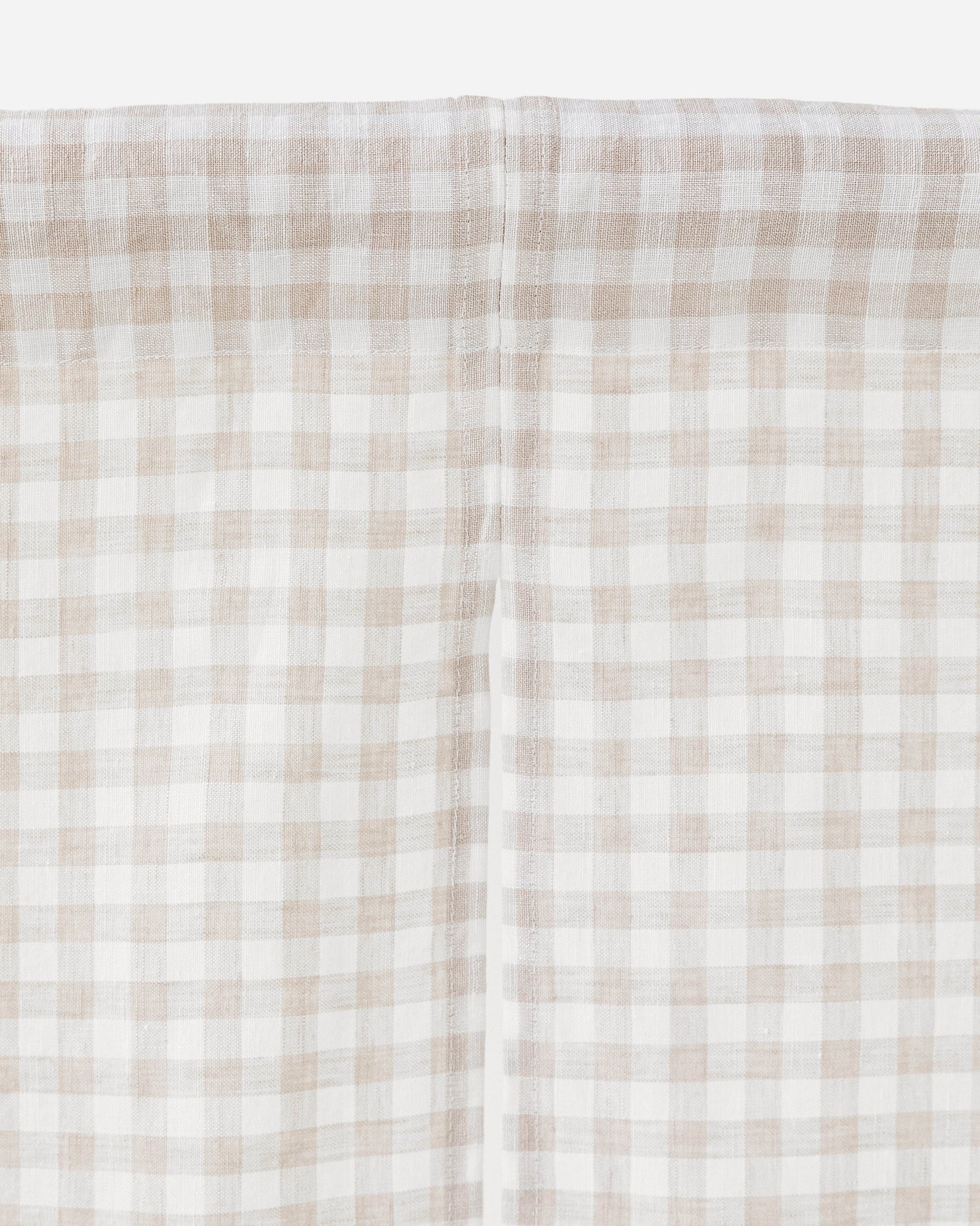 Custom size linen noren curtains (1 pcs) in Natural gingham - MagicLinen