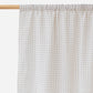 Custom size rod pocket linen curtain panel (1 pcs) in Natural gingham - MagicLinen