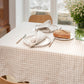 Custom size Natural Gingham linen tablecloth - MagicLinen