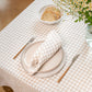 Custom size Natural Gingham linen tablecloth - MagicLinen