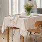 Custom size Natural Gingham linen tablecloth - MagicLinen