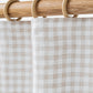 Custom size pencil pleat linen curtain panel (1 pcs) in Natural gingham - MagicLinen