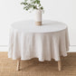 Custom size round linen tablecloth in Natural gingham - MagicLinen