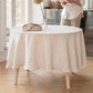 Custom size round linen tablecloth in Natural gingham - MagicLinen