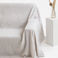 Custom size linen couch cover in Natural gingham - MagicLinen