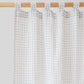 Custom size tab top linen curtain panel (1 pcs) in Natural gingham - MagicLinen