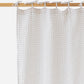 Custom size tie top linen curtain panel (1 pcs) in Natural gingham - MagicLinen