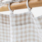 Custom size tie top linen curtain panel (1 pcs) in Natural gingham - MagicLinen