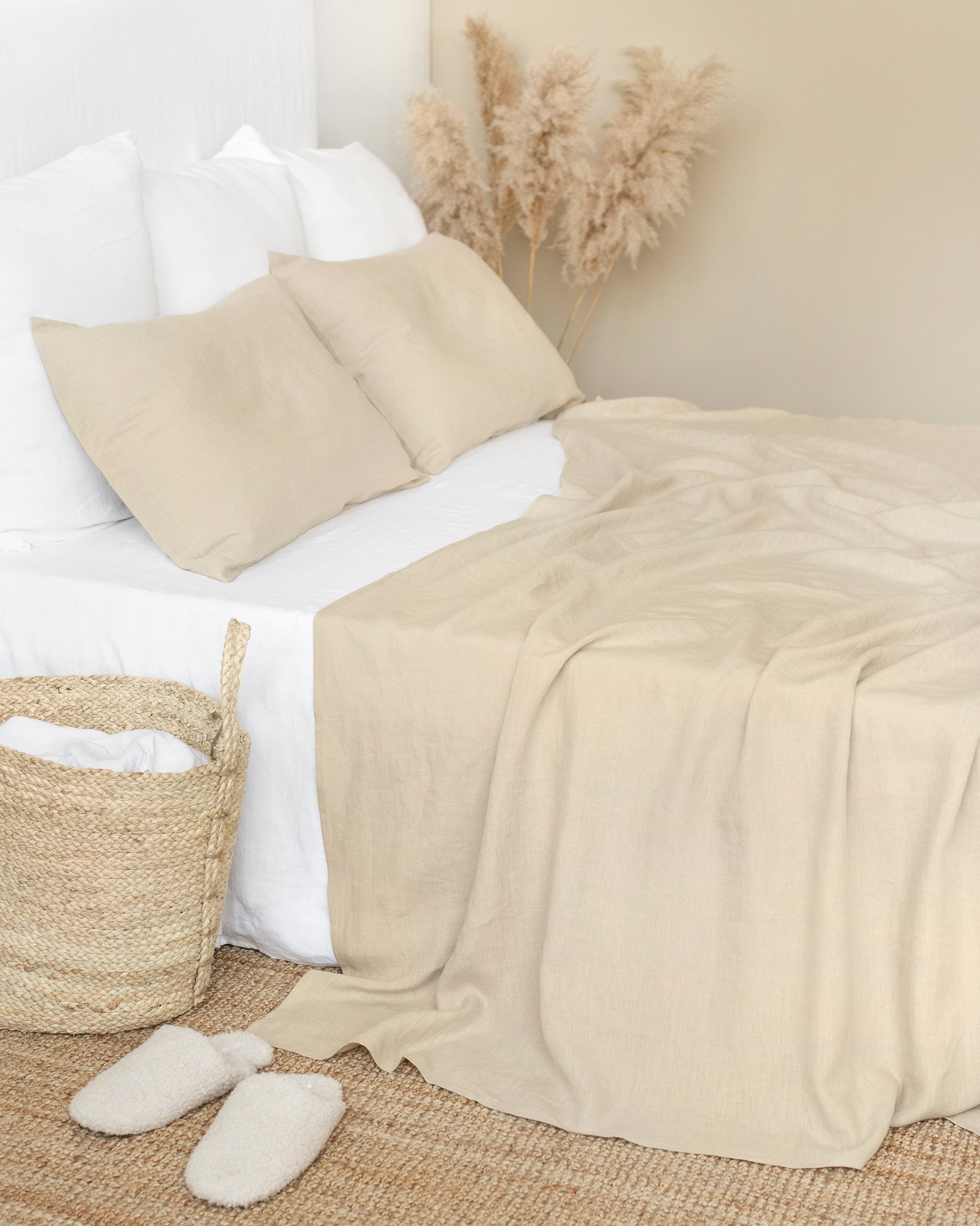 Custom size Natural linen flat sheet - MagicLinen