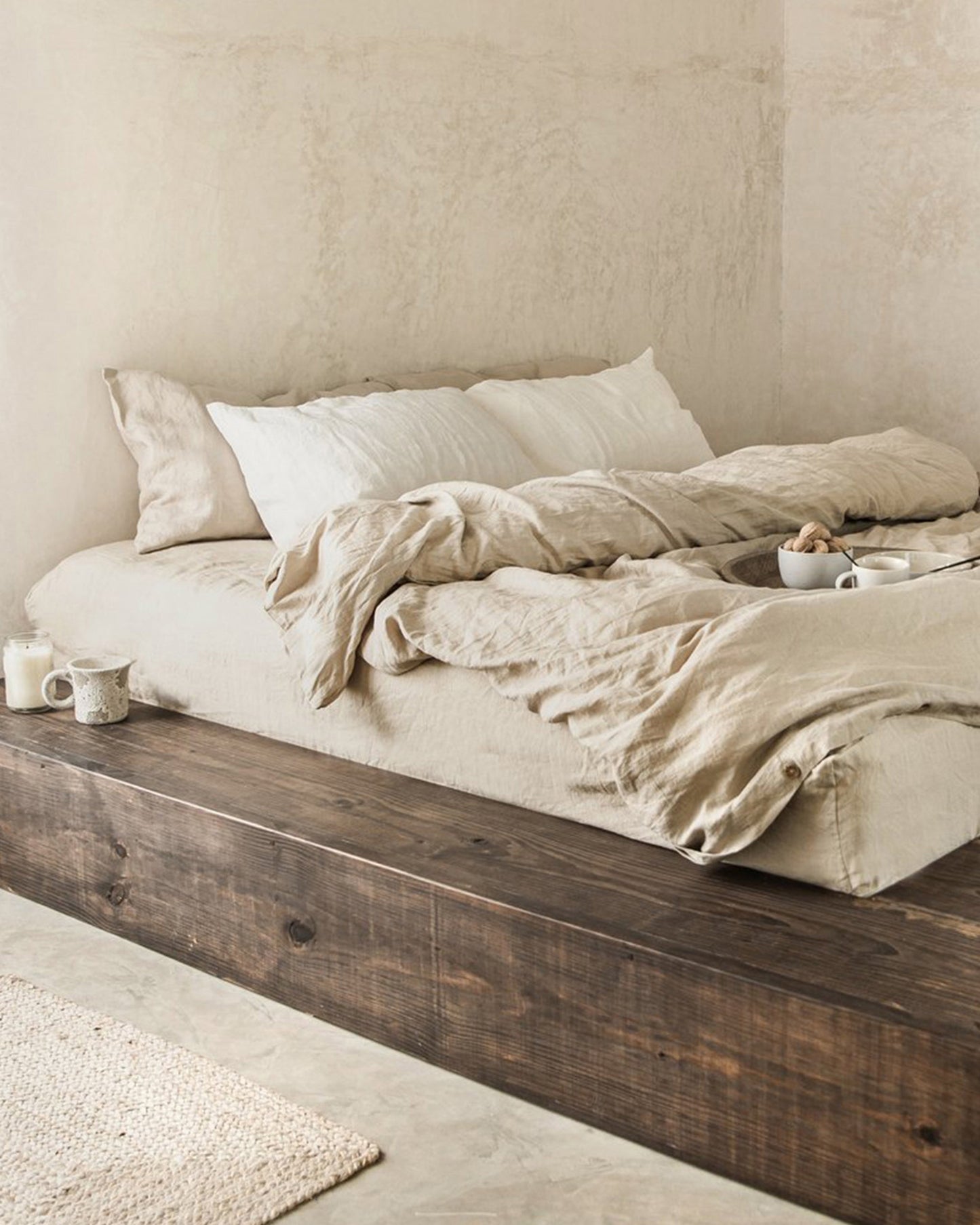 Custom size Natural linen flat sheet - MagicLinen