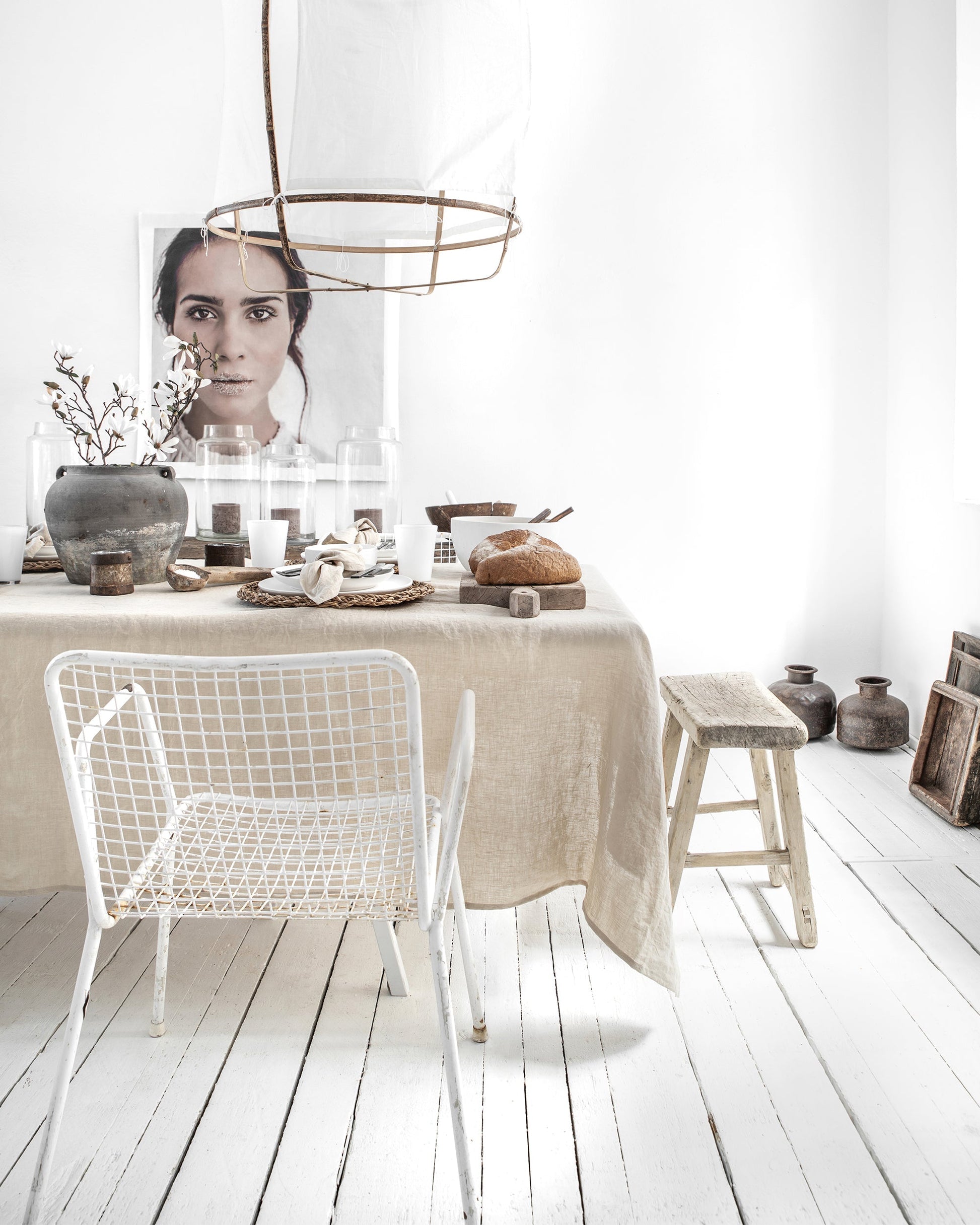 Custom size Natural linen tablecloth - MagicLinen