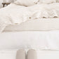 Custom size Striped in natural linen duvet cover - MagicLinen