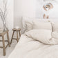 Custom size Striped in natural linen duvet cover - MagicLinen