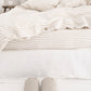 Custom size Striped in natural linen fitted sheet - MagicLinen