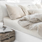 Custom size Striped in natural linen fitted sheet - MagicLinen