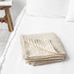 Custom size Striped in natural linen flat sheet - MagicLinen