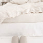 Custom size Striped in natural linen pillowcase - MagicLinen