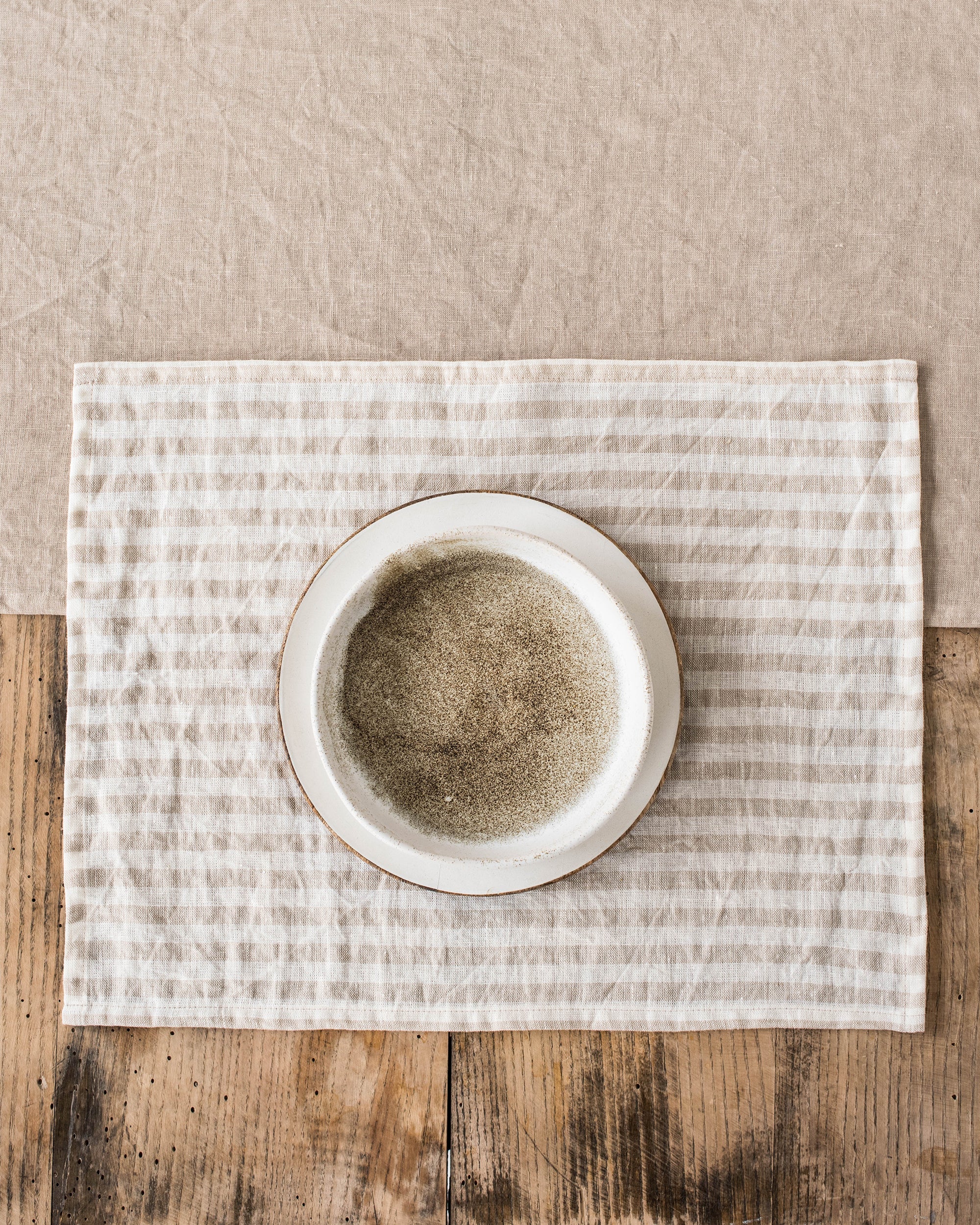 Striped linen placemat set 2