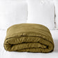 Custom size Olive green linen duvet cover - MagicLinen
