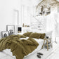 Custom size Olive green linen duvet cover - MagicLinen