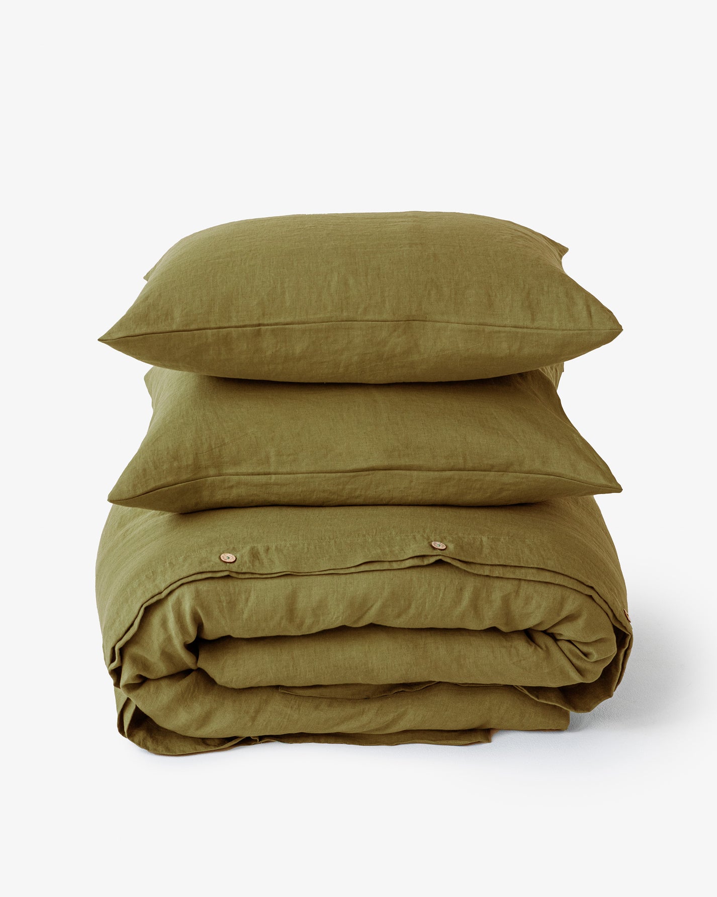 Olive Green Linen Duvet Set MagicLinen